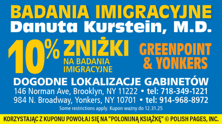 10 znizki na badania imigracyjne w nowym jorku polski lekarz internista na greenpoincie i w yonkers danuta kurstein md kat