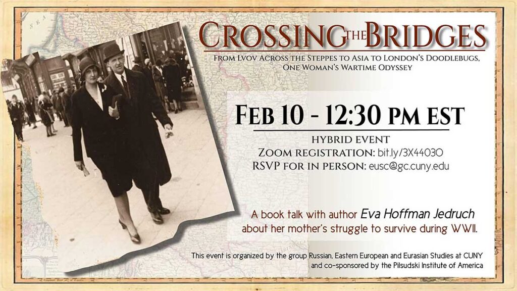 A book talk with dr eva hoffman jedruch via zoom and in person at the graduate center cuny kat