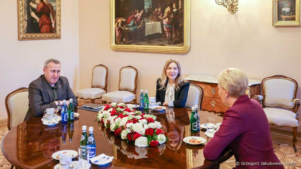 Ambasador ukrainy w polsce z malzonka goscmi pierwszej damy rp kat