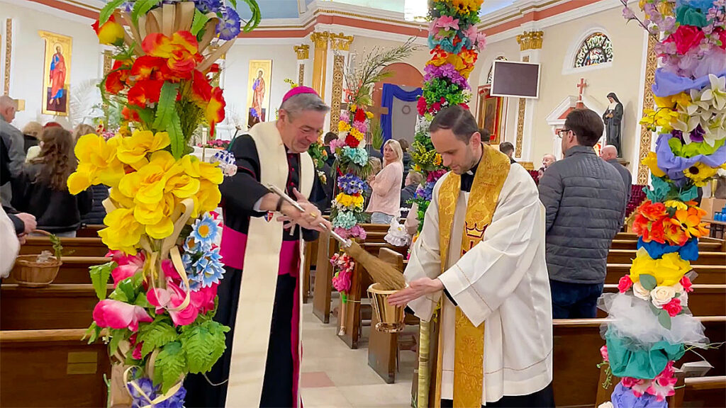 Bishop brennan blesses easter baskets at polish community churches in new york kat
