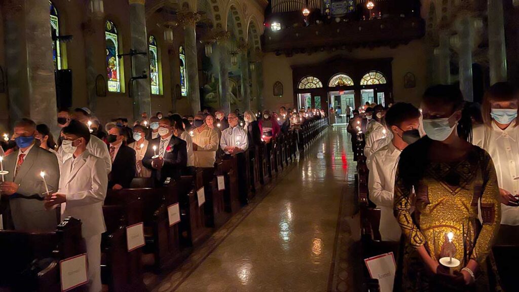 Bishop brennan celebrates first easter vigil as bishop of brooklyn kat