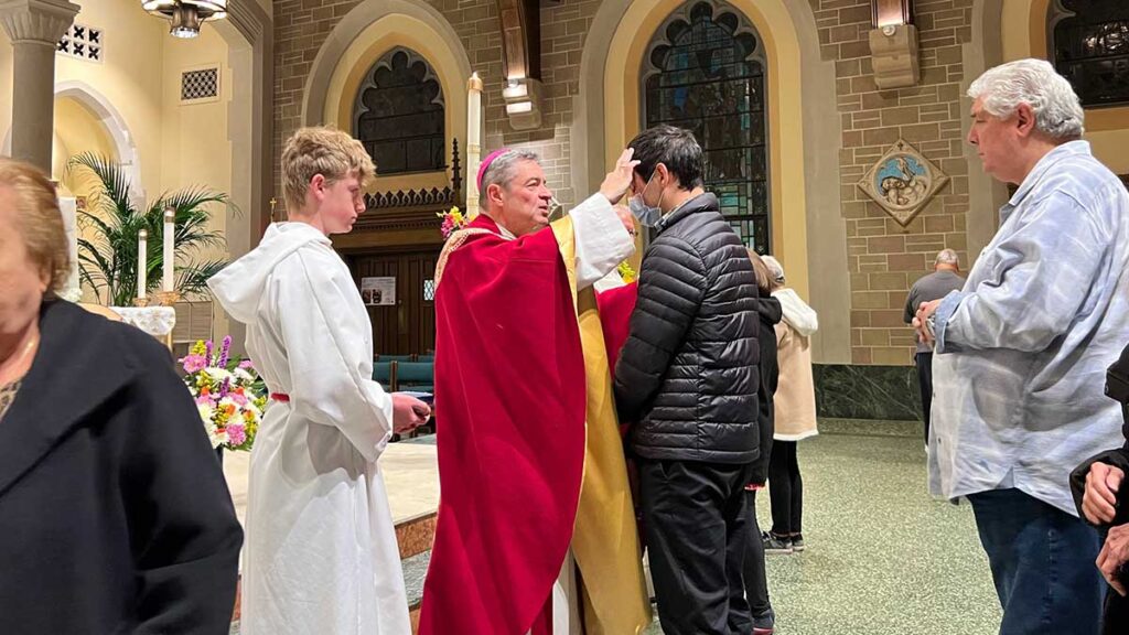 Bishop brennan honors the patron saint of cancer and anoints the sick kat