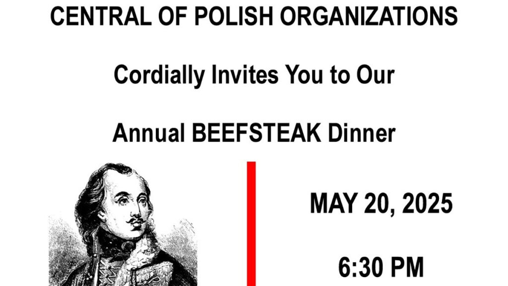 Central of polish organizations w passaic zaprasza na doroczny beefsteak dinner kat