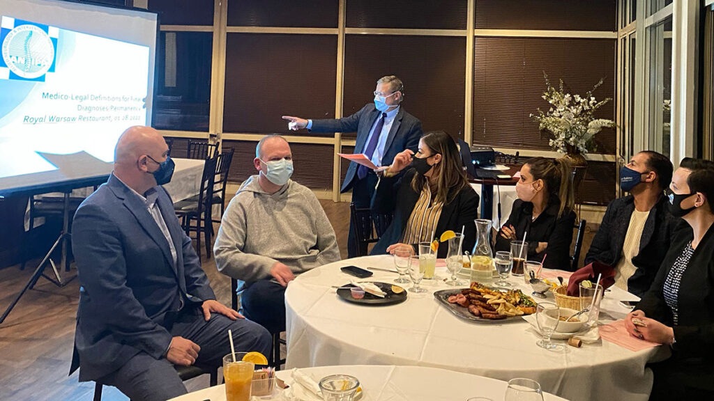 Dinner seminar of dr nasiek pain management practice at royal warsaw restaurant kat