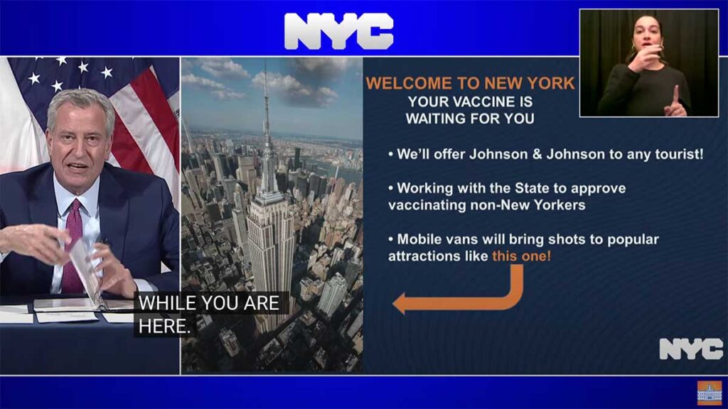 Dla turystow w nowym jorku bezplatne szczepienia na covid 19 kat