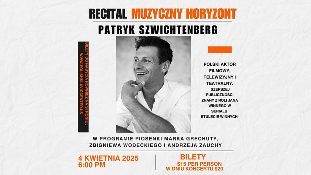 Dzisiaj recital muzyczny horyzont patryk szwichtenberg w cps na greenpoincie kat