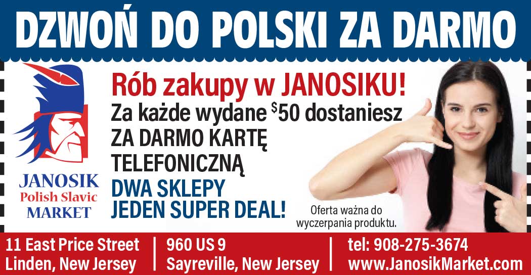 Kupon polskiego sklepu w NJ, JANOSIK POLISH SLAVIC MARKET z Polonijnej Książki