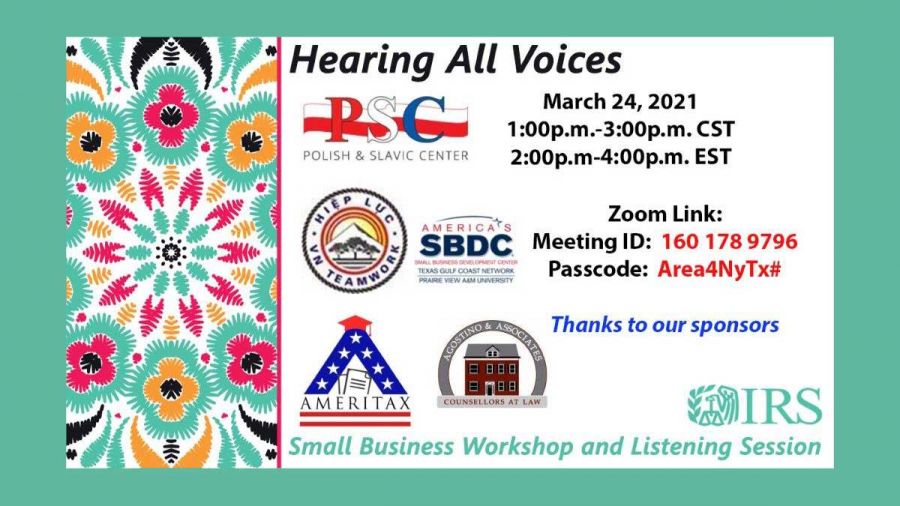 Hosted by the irs hearing all voices small business workshop listening session kat