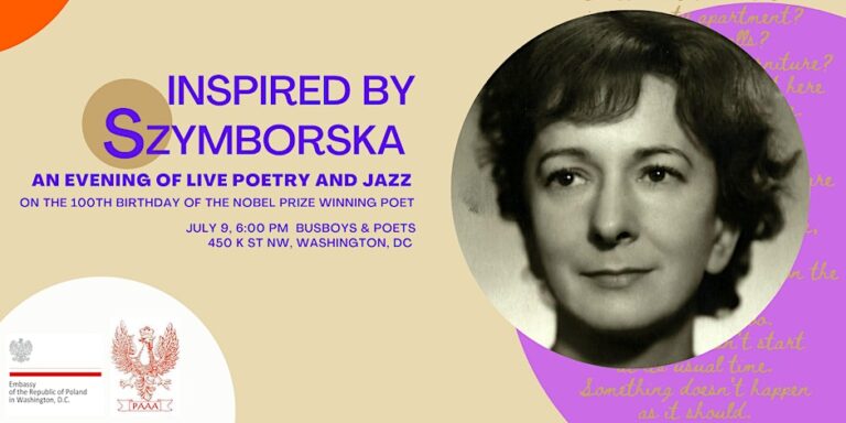 Inspired by szymborska an evening of live poetry and jazz in washington dc kat