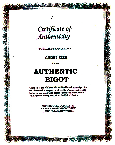 Its official andre rieu certified an authentic bigot kat 20