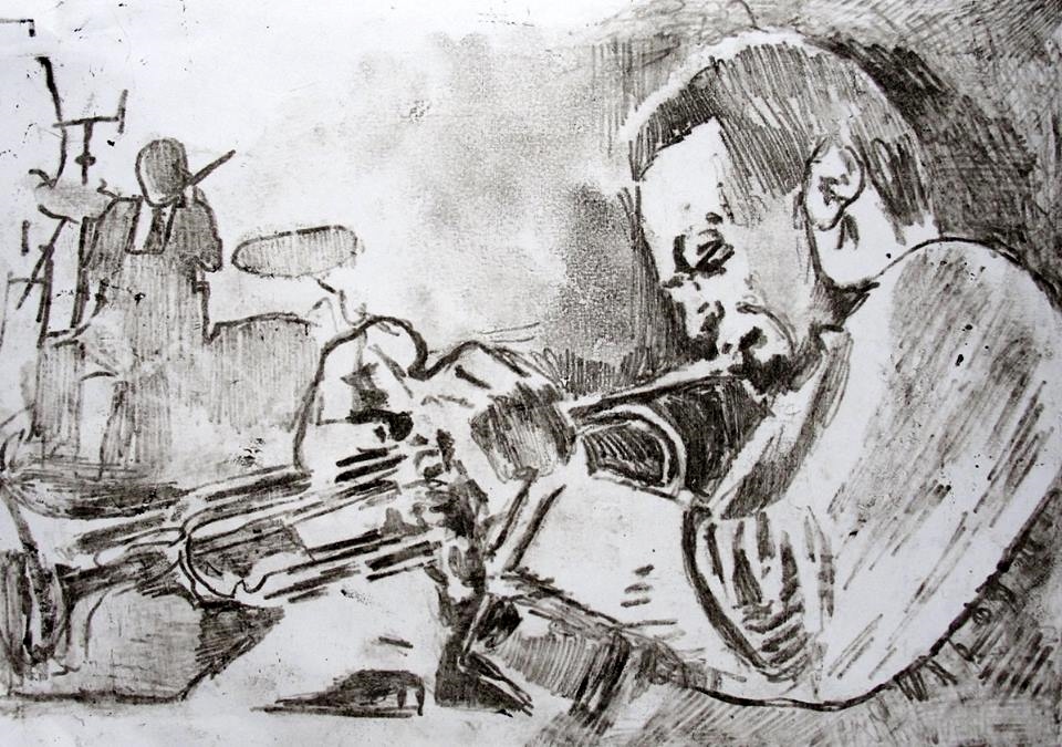 Jazz w grafikach przemyskiego artysty wystawa greenpoint kat 55