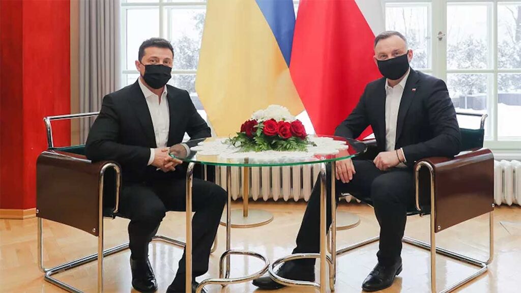 Konsultacje miedzy prezydentami polski andrzejem duda i ukrainy wolodymyrem zelenskim kat