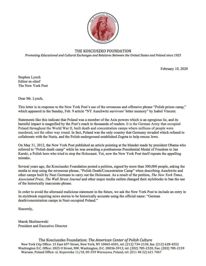 Letter from marek skulimowski petition on german concentration camps continues to remain valid kat 42