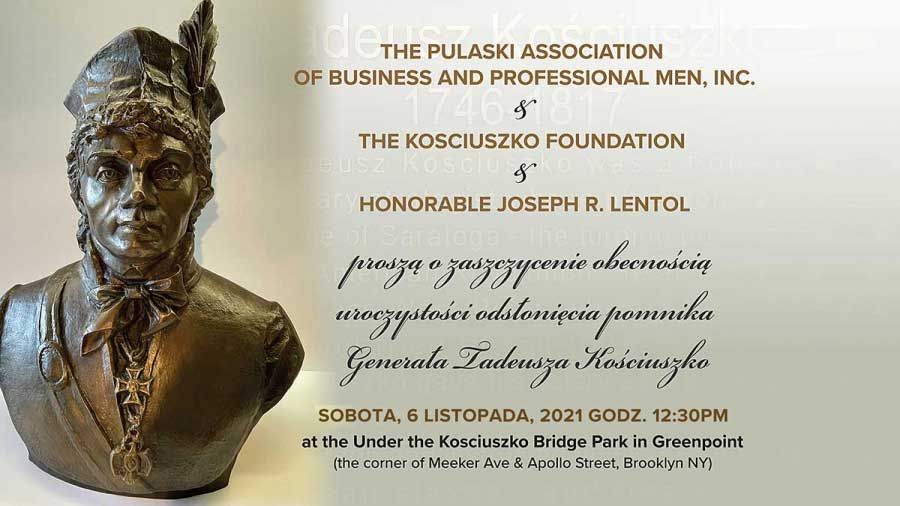 Odsloniecie pomnika tadeusza kosciuszki na greenpoincie 6 listopada kat