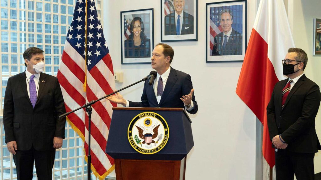Oficjalne powitanie ambasadora marka brzezinskiego w warszawie w ambasadzie usa kat