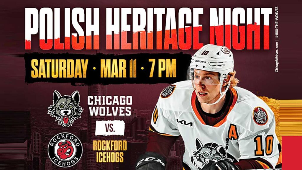 Polish heritage night at allstate arena in chicago il chicago wolves vs rockford icehogs kat