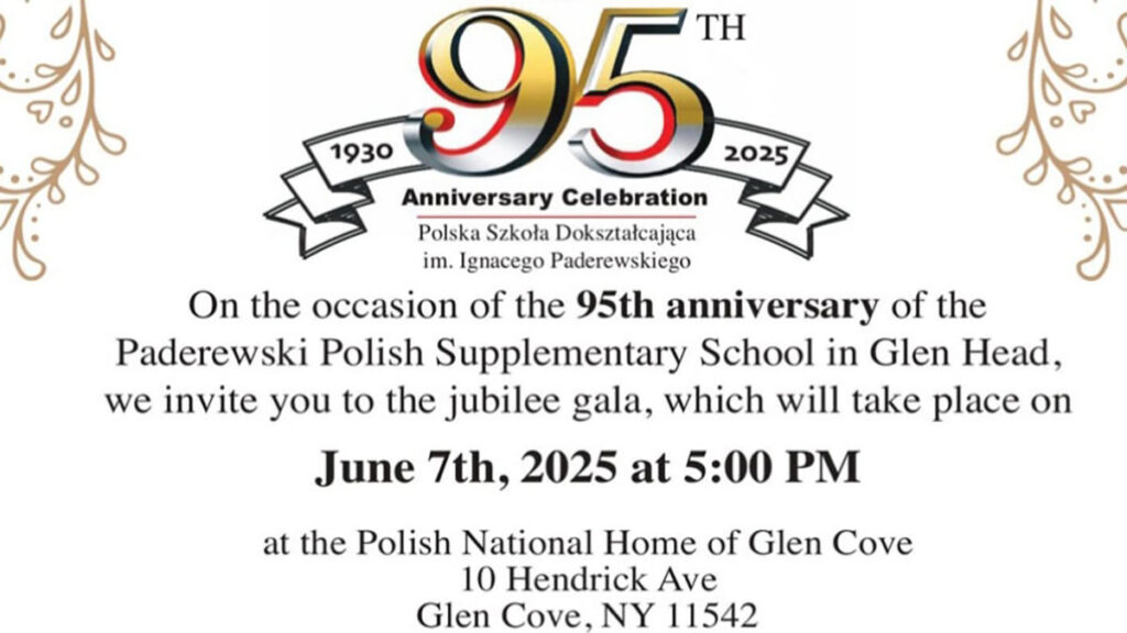 Polska szkola im ignacego paderewskiego w glen cove ny zaprasza na bankiet kat