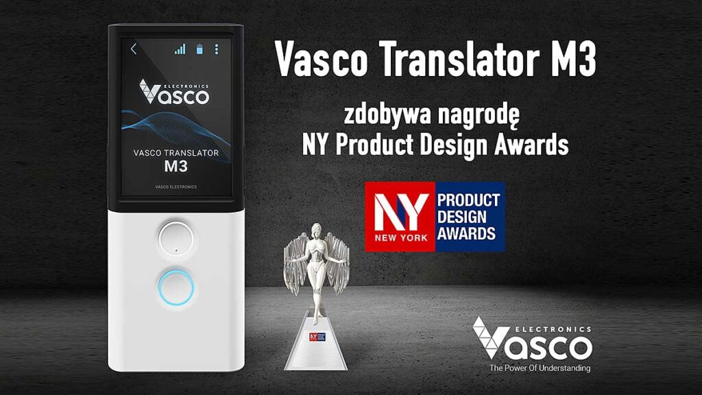 Polski translator ze statuetka ny product design awards kat