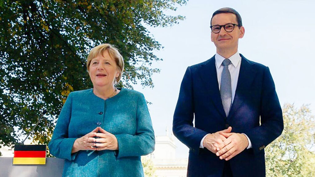 Premier mateusz morawiecki spotkal sie z kanclerz niemiec angela merkel kat