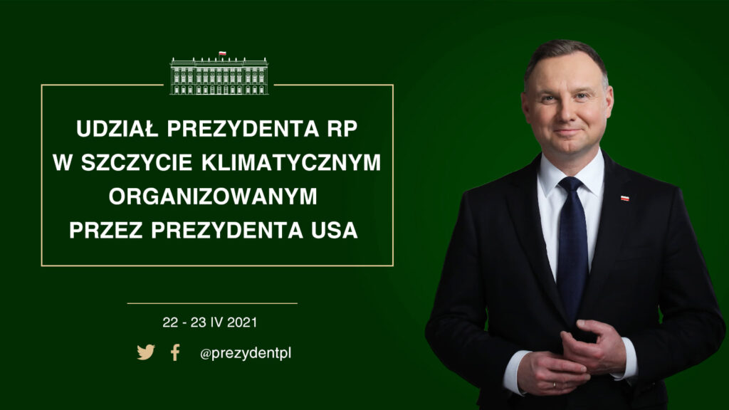 Prezydent andrzej duda wystepuje na szczycie klimatycznym zorganizowanym przez prezydenta joe bidena kat
