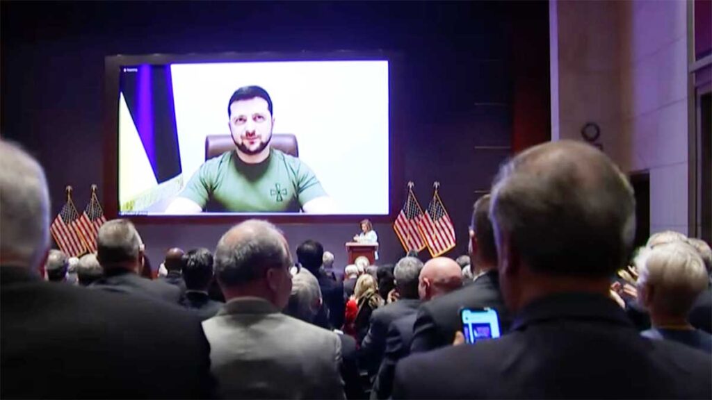 Prezydent ukrainy zelenski przemawia do kongresu usa kat