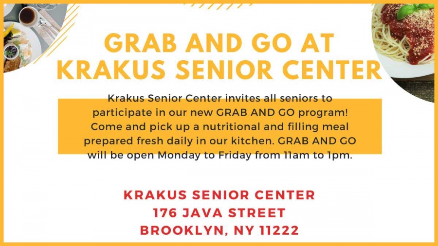 Program grab and go meal at krakus senior center in greenpoint ny kat