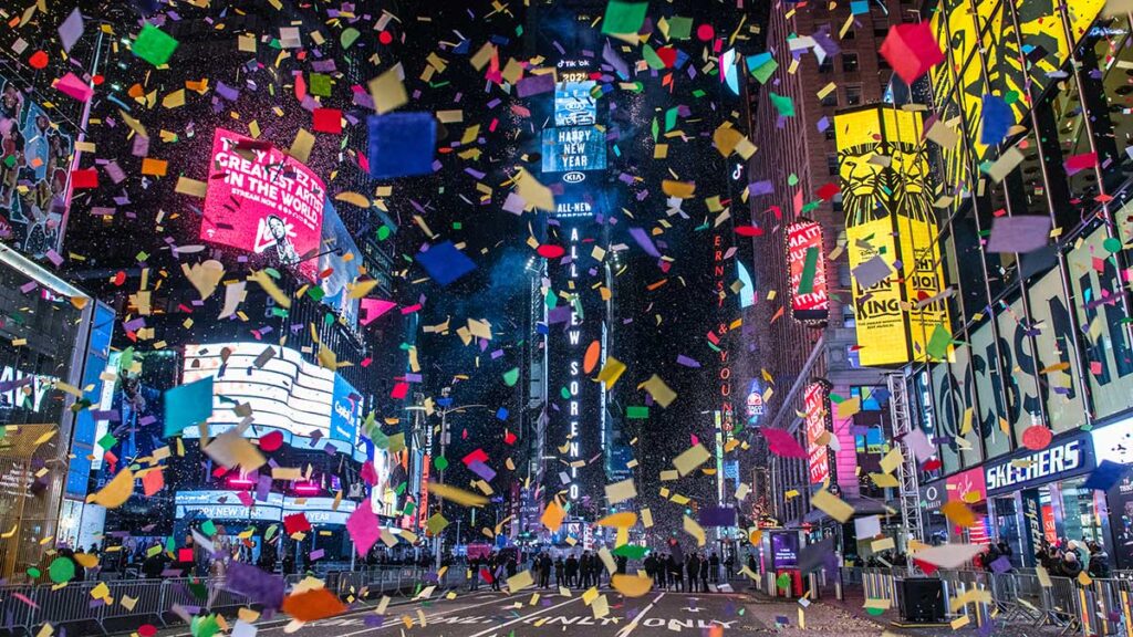Przywitaj nowy rok 2022 w nowym jorku na times square kat