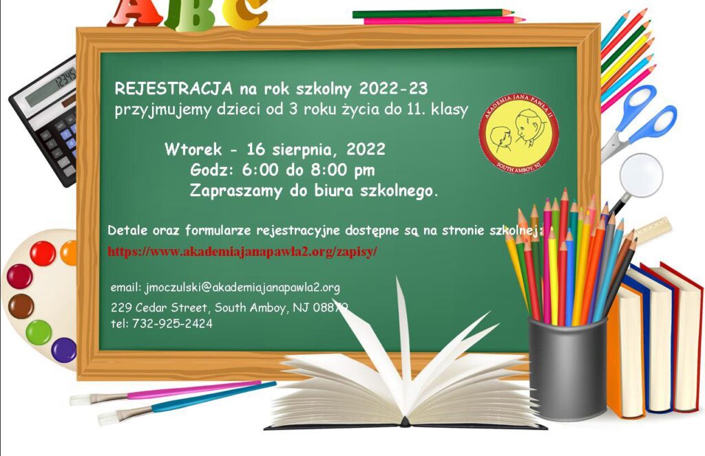 Rejestracja dzieci do polskiej szkoly akademii jana pawla ii w south amboy nj kat