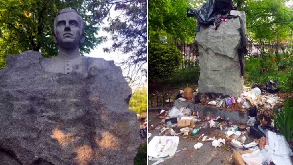 Sledztwo w sprawie wandalizmu pomnika jerzego popieluszki w nowym jorku kat