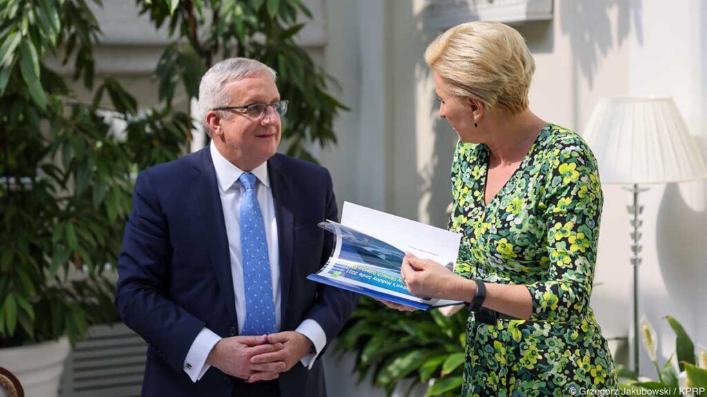 Spotkanie pierwszej damy rp agaty kornhauser dudy z dyrektorem wykonawczym psfcu bogdanem chmielewskim kat