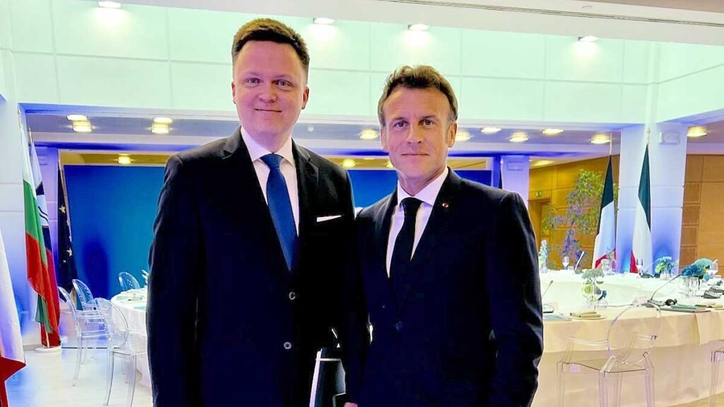Szymon holownia i emmanuel macron o rosyjskiej agresji na ukraine kat