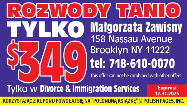 Tanie rozwody tylko za 349 w miescie nowy jork polska agencja divorce and immigration services na greenpoincie kat