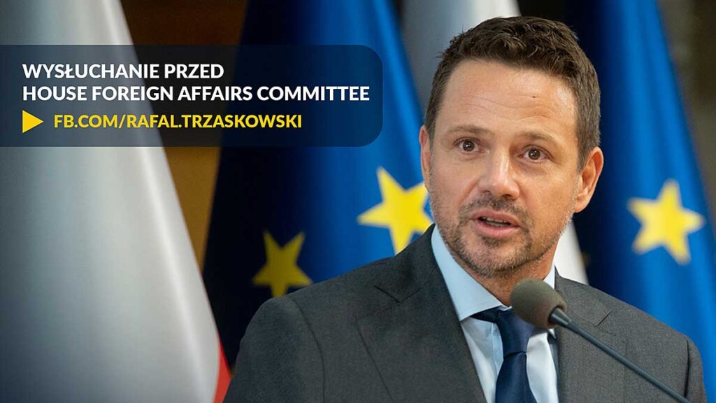 Usa transmisja rozmowy rafala trzaskowskiego z kongresmenami z house foreign affairs committee kat