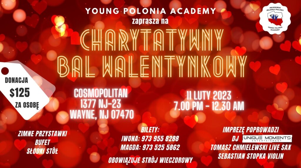 Young polonia academy w nj zaprasza na charytatywny bal walentynkowy kat