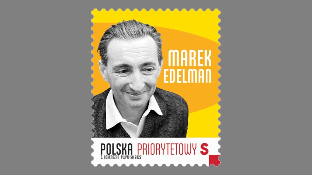Znaczek upamietniajacy marka edelmana wielkiego czlowieka i jednego z przywodcow powstania w warszawskim getcie kat