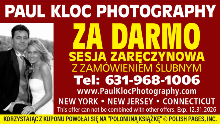 Kupon paul kloc photography fotograf slubny darmowa sesja zareczynowa nowy jork