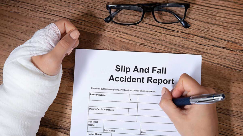 Slip accident report head