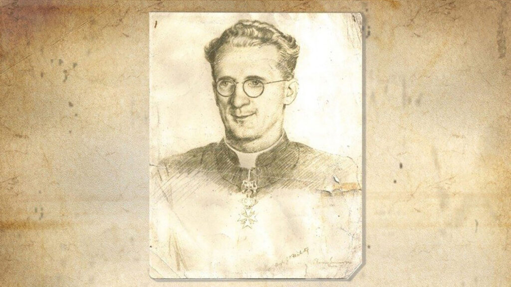 Znaczek na czesc watykanskiego kaplana ktory ratowal zydow kat