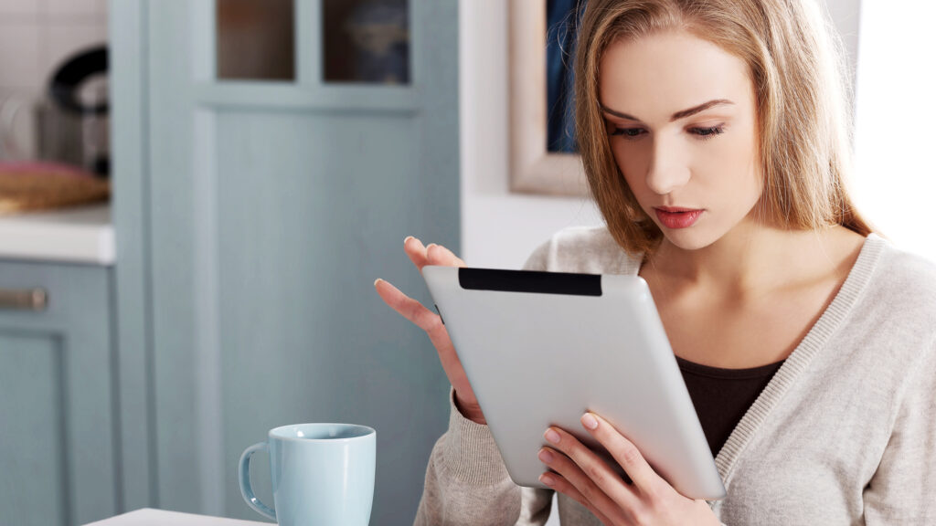 Bigstock woman tablet