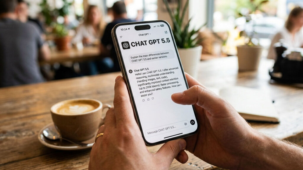 ChatGPT na ekranie smartfona AI. Ilustracja Shutterstock AI