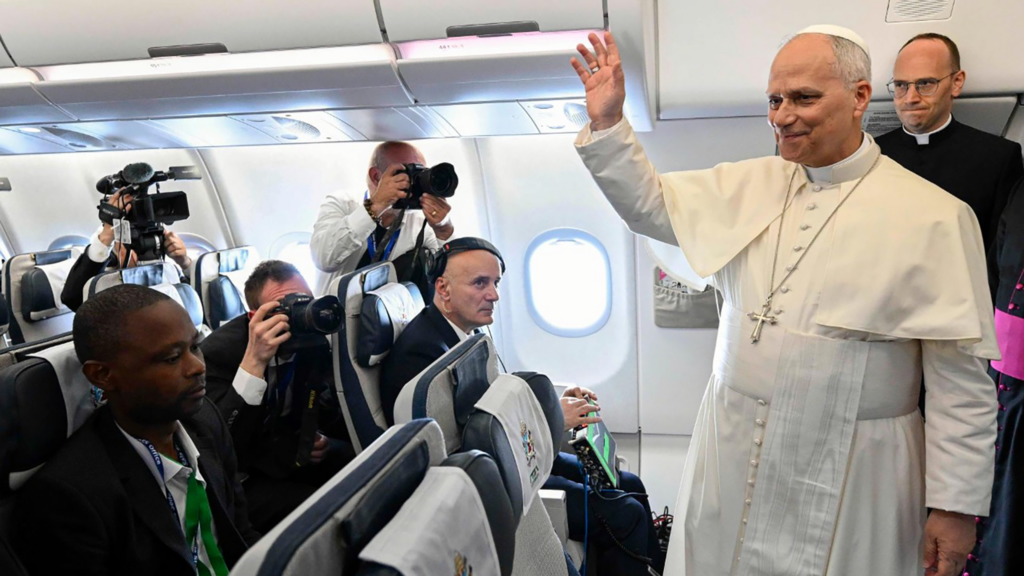 Pope flight africa not trump head