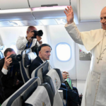 Pope flight africa not trump head