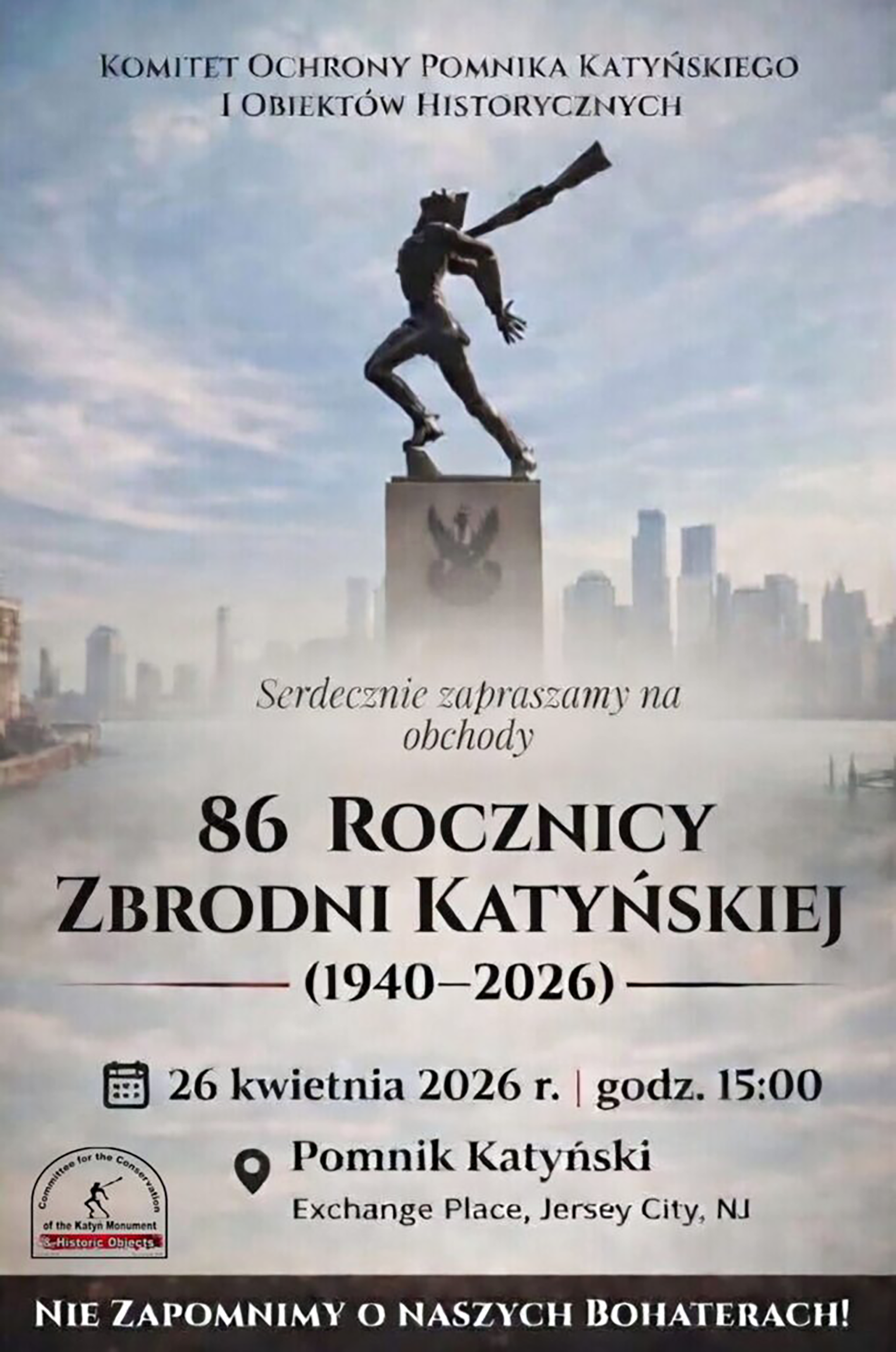 Uroczystosci pod Pomnikiem Katyn 1940 w Jersey City 2026 1 body