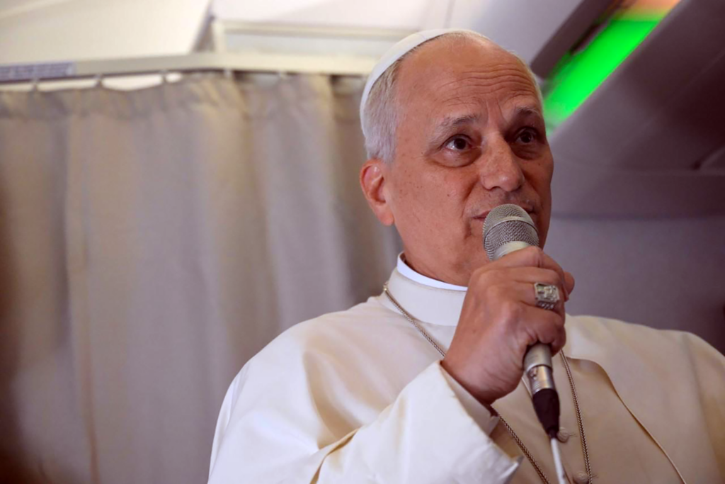 Pope 2 grimace flight interview