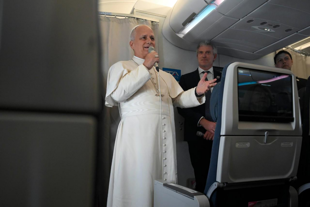 Pope 3 plane smile interview