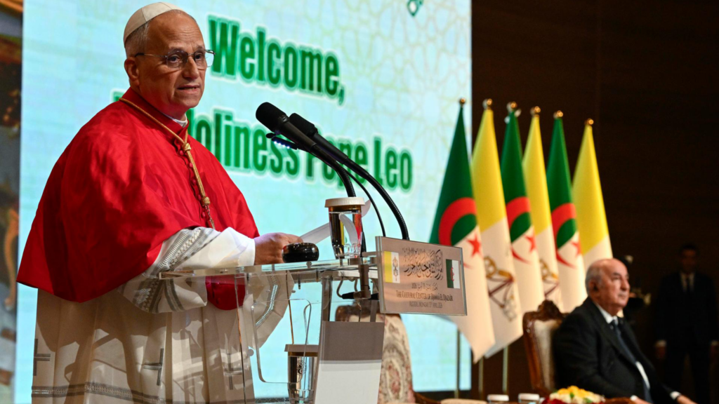 Pope algeria talk head