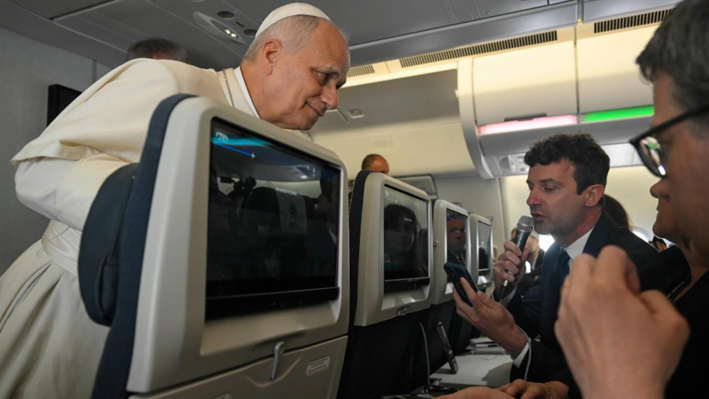 Pope interview flight africa head