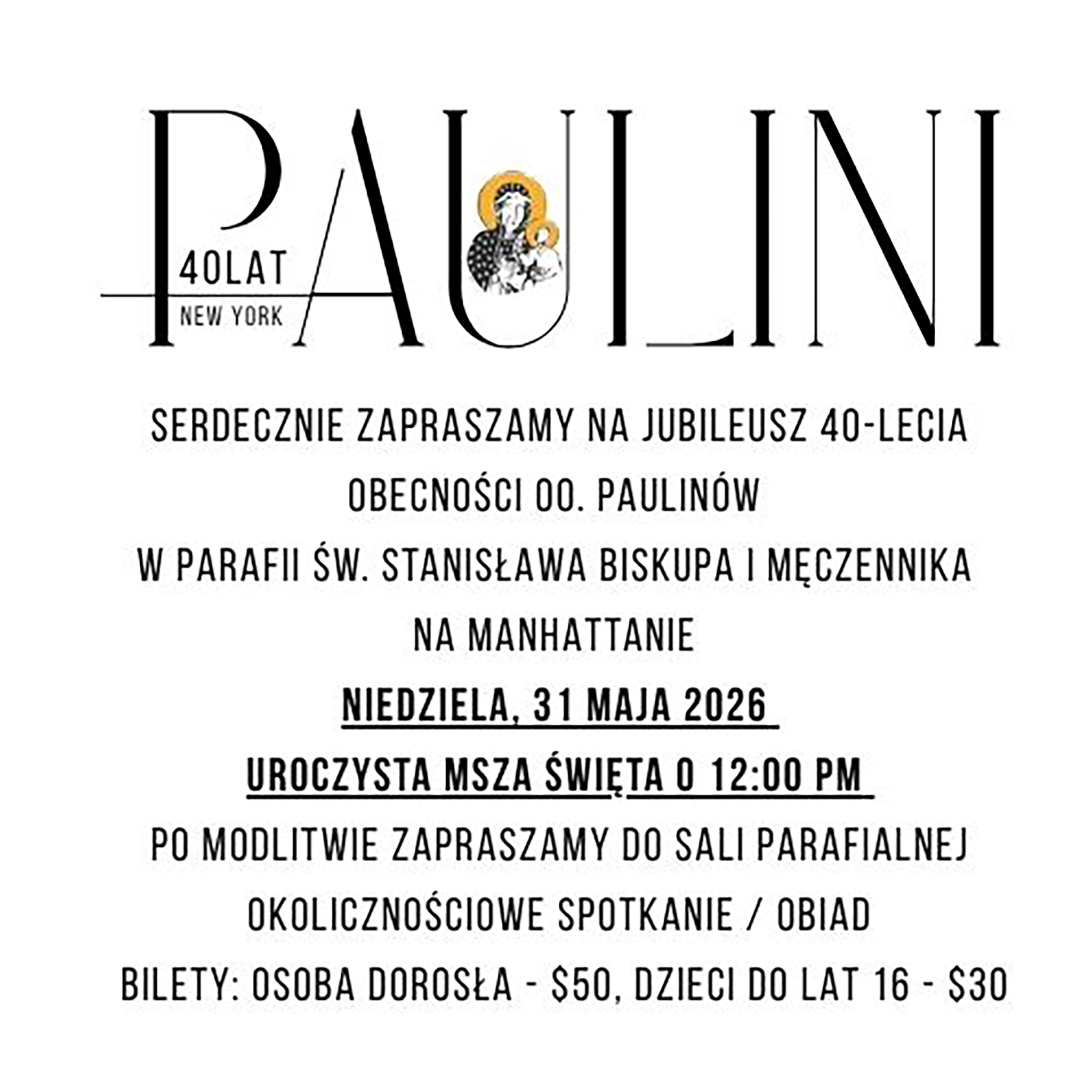 Jubileusz 40 lecia obecnosci oo. Paulinow w parafii sw body