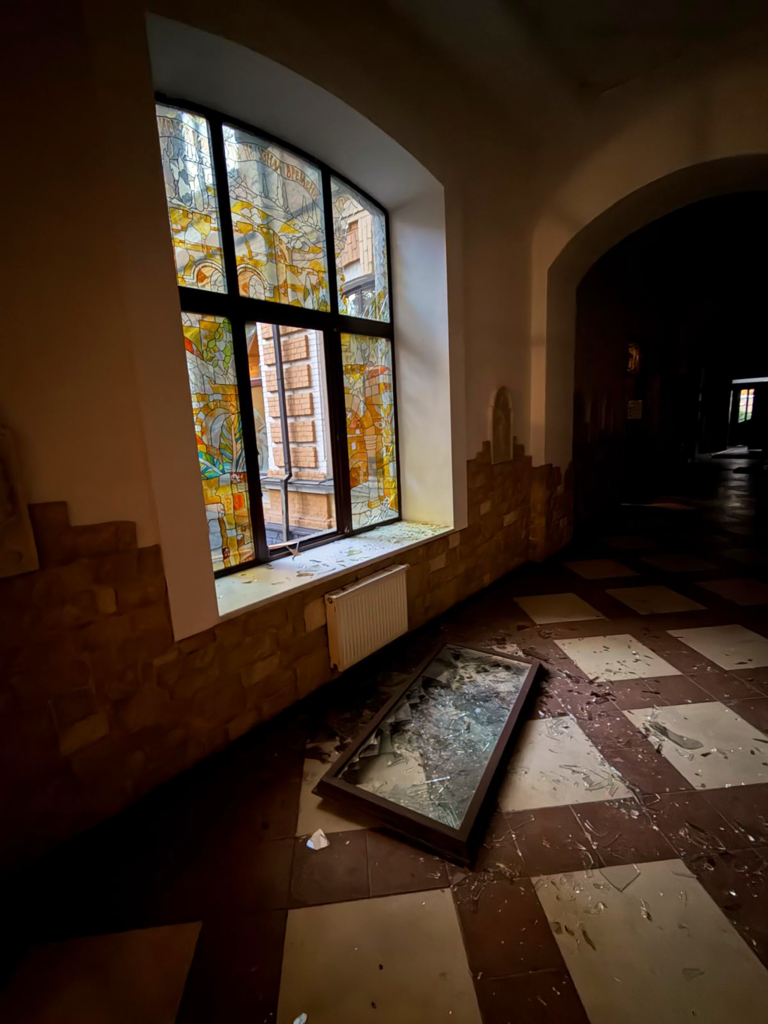 Friar building damage body