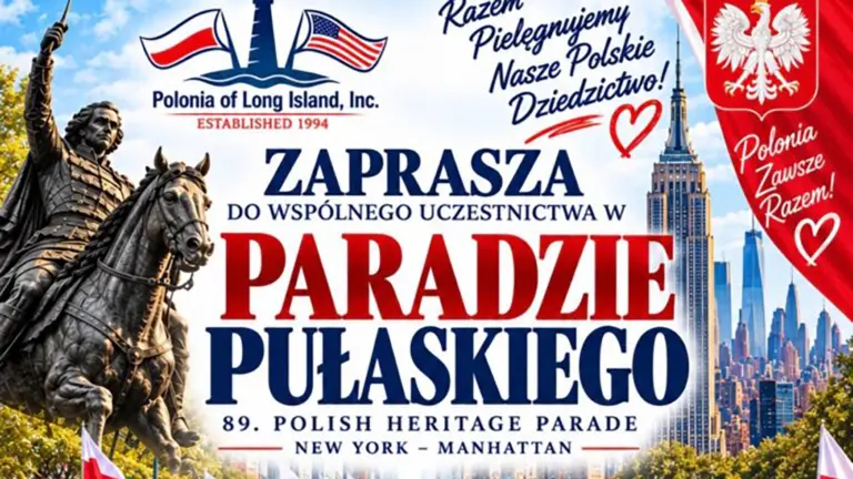 Polonia of Long Island Inc. zaprasza do wspolnego udzialu w 89. Paradzie Pulaskiego head